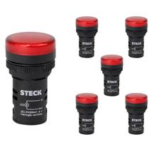 6 Sinaleiro LED 22mm Steck 24V Luminoso Vermelho SLDS241 6 Sinaleiro LED 22mm Steck 24V Luminoso Vermelho SLDS241