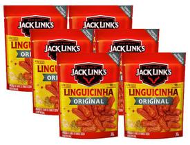 6 snacks linguicinha bovina sabor original jack link's 30g