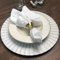 6 Sousplat Redondo Mesa Posta Plástico Alto Padrão Lisa Br