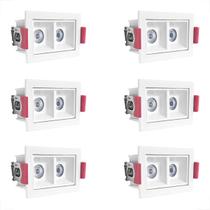 6 Spot Embutido Mini Duplo Led Downlight Recuado Quarto Bet57