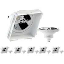 6 Spot Embutido No Frame + 6 Lâmpada AR111 4000K Save Energy