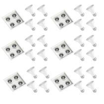 6 Spot Embutido Recuado PAR20 + 4 Lâmpada LED 6W 3000K E27
