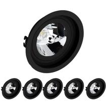 6 Spot Embutido Redondo AR111 GU10 Preto Save Energy
