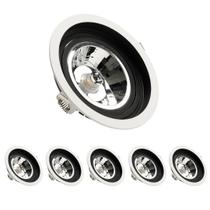 6 Spot Embutido Redondo Branco/Preto AR111 GU10 SaveEnergy