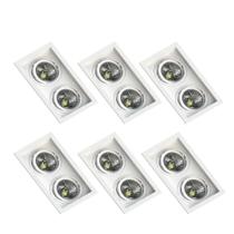 6 Spot Embutir Branco AR70 Base GU10 Save Energy 110/220v