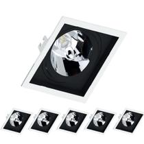 6 Spot Embutir Branco e Preto AR111 Base GU10 Save Energy