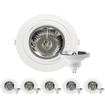 6 Spot Embutir Plana AR111 + Lâmpada LED 12W 4000K Save Energy