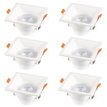 6 Spot Embutir Recuado Branco Quadrado 6w Luz Neutra 4100k Blumenau Iluminação