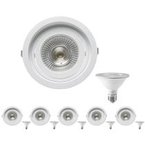 6 Spot Embutir Redondo Recuo PAR30 + 1 Lâmpada LED 10W 3000K E27 6 Spot Embutir Redondo Recuo PAR30 + 1 Lâmpada LED 10W 3000K E27