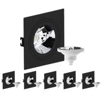 6 Spot Face Plana Emb + Lâmpada AR111 4000k 12W SaveEnergy