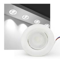 6 Spot LED Embutir 3W Redondo Direcionável Bivolt - Luz Branca Fria/6500K - MGC