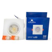 6 Spot LED Embutir 5W Quadrado Direcionável Bivolt - Luz Branca Fria/6500K - ATHLANTA
