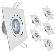 6 Spot Led Embutir direcionável 12w Quadrado 4000k Avant