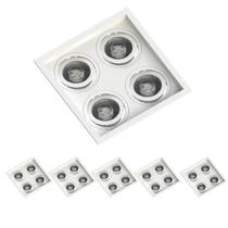 6 Spot Quadruplo Embutir Quadrado Recuado Par20 Branco 110v/220v 6 Spot Quadruplo Embutir Quadrado Recuado Par20 Branco 110v/220v