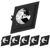 6 Spot Recuado Embutir Preto Gu10 Ar70 Save Energy Quadrado