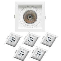 6 Spots de Embutir Quadrado Recuado AR70 Branco Save Energy