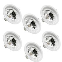 6 Spots GU10 Redondo Recuado Embutir AR111 Save Energy