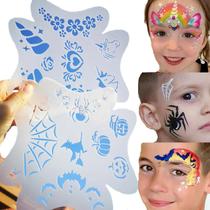 6 Stencil 17x17cm 50 Desenhos Pintura Facial Borboleta estrela 6 Stencil 17x17cm 50 Desenhos Pintura Facial Borboleta estrela