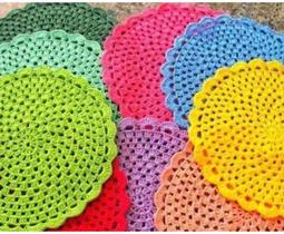 6 supla de croche colorido barbante feito a mao