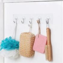 6 Suporte Adesivo com Gancho Cabide Metal Parede Sem Furar