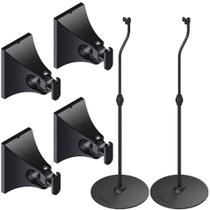 6 Suporte Ajustável Caixa de Som Parede Teto Pedestal Home Theater Preto - AVATRON