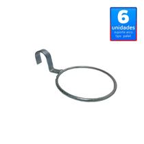 6 Suporte Anel Arco 13cm Encaixe Pallet, Treliça, Sem Vaso