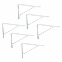 6 Suporte Mão Francesa com Kit Montagem 30cm Branca DiCarlo