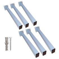 6 Suporte Pia Parafusar Grapa Bancada Granito 30Cm Branca