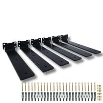 6 Suportes Invertidos De Prateleira 25cm Fixo De Parede Aço Reforçado Estilo Moderno Mão Francesa