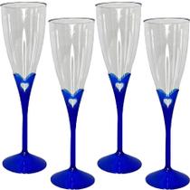 6 Taça de Champagne Acrílica Cristal 140ML Color Arqplast