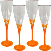 6 Taça de Champagne Acrílica Cristal 140ML Color Arqplast