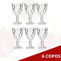 6 Taça Diamante Bico De Jaca 300ml Transparente - ECO'S