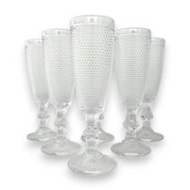6 Taça Flute Champanhe Bolinhas Transparente 185ml Espumante 6 Taça Flute Champanhe Bolinhas Transparente 185ml Espumante