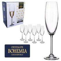 6 Taça para champagne em cristal 220 ml Bohemia 4S415/220