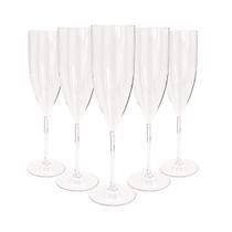 6 Taças De Champanhe Acrílico Cristal Colorido 160 Ml Elegância e Sofisticação Para Sua Festa