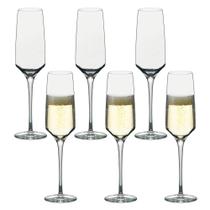 6 Taças de Cristal Espumante Champagne Eleganza Fracalanza 6 Taças de Cristal Espumante Champagne Eleganza Fracalanza