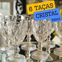 6 Taças De Vidro 340ml Vinho Água Suco Ambar Dourada Furta-cor Transparente Sofisticado Resistente