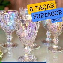 6 Taças De Vidro 340ml Vinho Água Suco Ambar Dourada Furta-cor Transparente Sofisticado Resistente 6 Taças De Vidro 340ml Vinho Água Suco Ambar Dourada Furta-cor Transparente Sofisticado Resistente