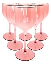 6 Taças De Vinho Acrílico Cristal Translúcido 280 Ml - Nacional