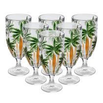 6 Taças Palm Tree Handpaint 450ml Cristal Ecológico Wolff 6 Taças Palm Tree Handpaint 450ml Cristal Ecológico Wolff