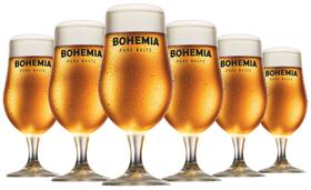 6 Taças Para Chopp e Cerveja Bohemia Pilsen - 380ml - Produto Ambev Oficial