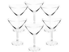 6 Taças Vidro Crystal Titânio Bohemia Martini Cocktail 280ml Cor Transparente