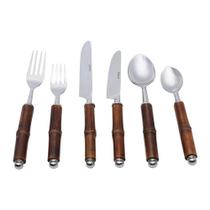 6 Talheres com Cabo de Bambu Wolff de Aço Inox 6 Talheres com Cabo de Bambu Wolff de Aço Inox