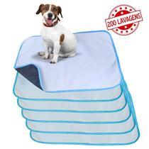 6 Tapetes Higiênicos Laváveis para Pets Alta Absorção Tam G 70x50cm