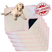 6 Tapetes Higiênicos Laváveis para Pets Alta Absorção Tam G 70x50cm