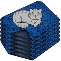 6 Tapetinhos Macios para Dormir Pet 100x70 Patinha 3 Camadas