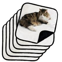 6 Tapetinhos Macios para Dormir Pet Antipulgas 200 Lavagens 45x45 Branco com Borda Preta 6 Tapetinhos Macios para Dormir Pet Antipulgas 200 Lavagens 45x45 Branco com Borda Preta