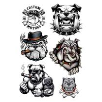 6 Tatuagens Temporaria Tema Buldogue Mod.1 6 Tatuagens Temporaria Tema Buldogue Mod.1
