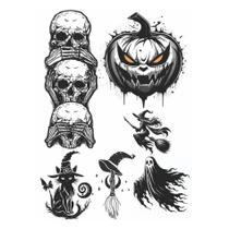 6 Tatuagens Temporárias Tema Halloween
