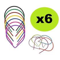 6 Tiaras Arco Plástico Sortida Para Cabelo 14Cm